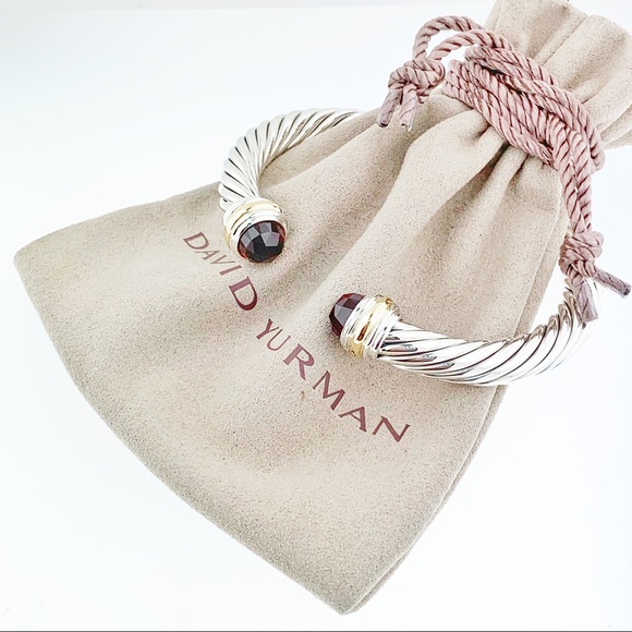 David Yurman Jewelry - David Yurman 7mm Silver& Gold Garnet Bracelet David Yurman Jewelry - David Yurman 7mm Silver& Gold Garnet Bracelet